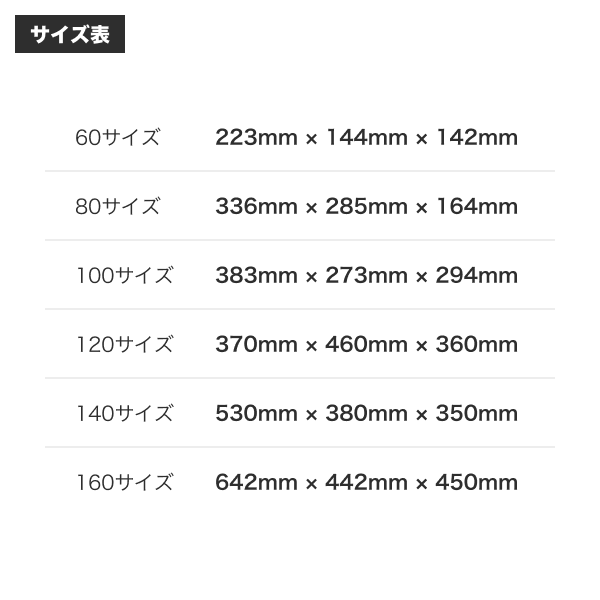 全サイズ入り A式無地ダンボール箱サンプル【各一枚】